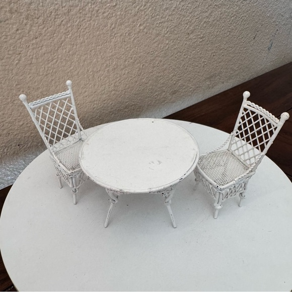 Other - Vintage dollhouse furniture metal patio table chairs